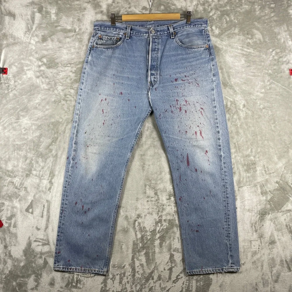 Vintage Levis 501 Jeans Mens 38x30 fits 37 Paint Splatter Distressed Made in USA